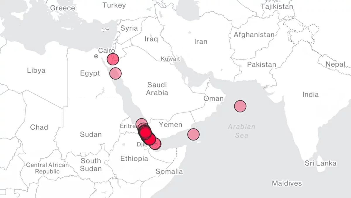 Infographic of attacks on ships in the Red Sea and the region in recent weeks. - DiFreight